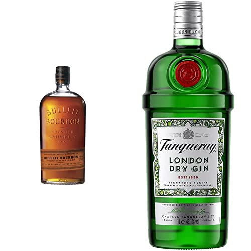 Bulleit Bourbon Frontier American Whiskey | 45% vol | 700ml & Tanqueray London Dry Gin | Ausgezeichneter, aromatischer Gin | 4-fach destilliert auf englischem Boden | 43,1% vol | 1000ml von Bulleit