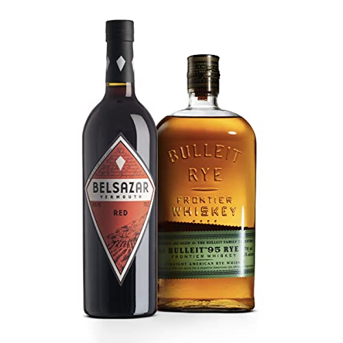 Bulleit Manhattan Cocktail Bundle: 95 Rye Frontier Bourbon Whiskey (1 x 0.7 l) + Belsazar Vermouth Red Wermut (1 X 0.75 L) von Bulleit