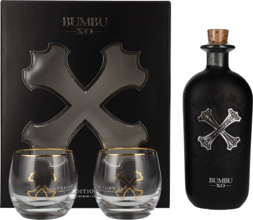 Bumbu XO Handcrafted Rum 40% Vol. 0,7l in Geschenkbox mit 2 Gläsern von Bumbu