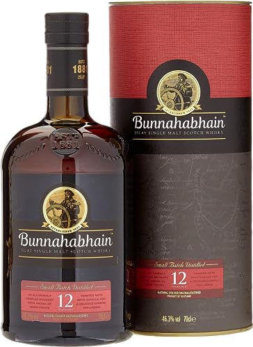 Bunnahabhain 12 Jahre alte Single Malt Scotch Whisky 70cl Flasche von Bunnahabhain