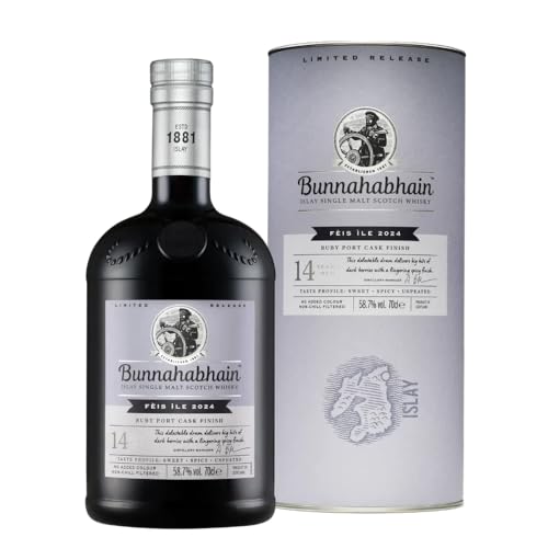 Bunnahabhain 14 Years Old RUBY PORT CASK Matured Limited Release Fèis Ìle 2024 58,7% Vol. 0,7l in Geschenkbox von Scotch Whisky