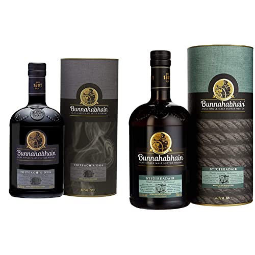 Bunnahabhain TOITEACH A DHÀ mit Geschenkverpackung Whisky (1 x 0.7 l) & Stiùireadair Single Malt Whisky (1 x 0.7 l) von Bunnahabhain