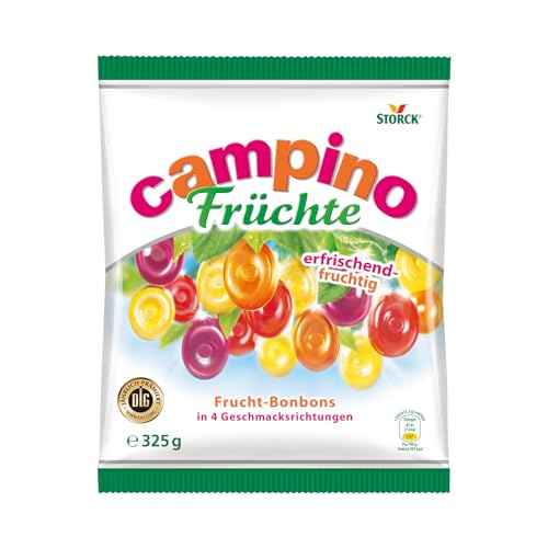 Campino Früchte – 1 x 325g – Leckere Fruchtbonbons in vier verschiedenen Sorten von Bunte Welt