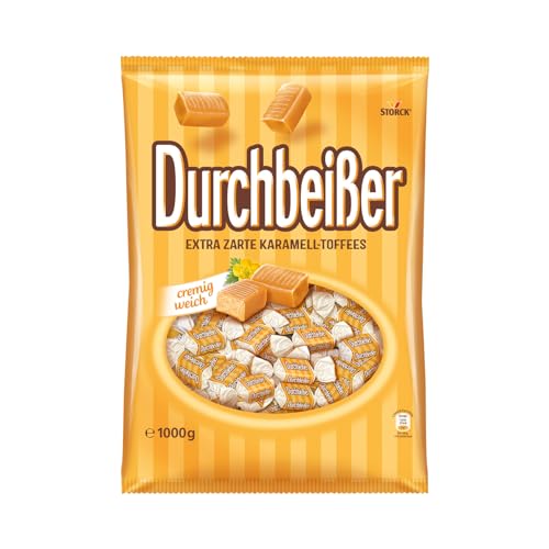 Durchbeißer – 1 x 1000g Vorratspackung – Karamell Toffees, extra zarte Karamell Bonbons Durchbeißer – 1 x 1000g Vorratspackung – Karamell Toffees, extra zarte Karamell Bonbons von Bunte Welt