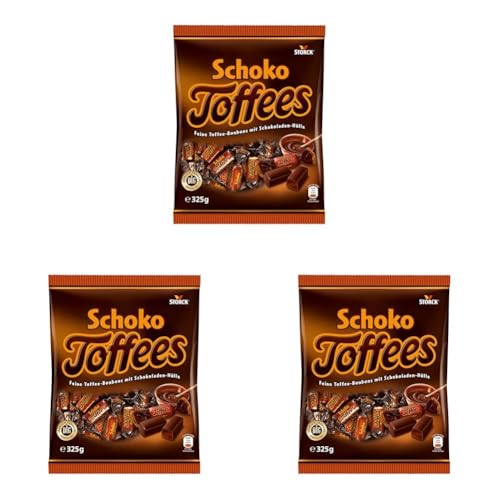 Schoko Toffees - 3 x 325g - Schokoladen Toffees mit feinherbem Schokoladenüberzug (30 Prozent) von Bunte Welt
