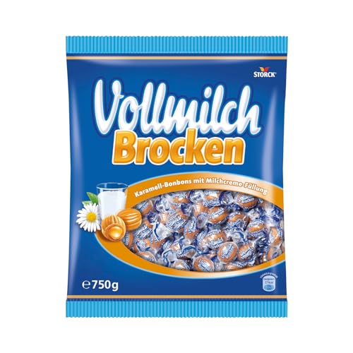 Vollmilch Brocken – 1 x 750g Vorratspackung – Karamellbonbons mit Milchcreme-Füllung von Bunte Welt