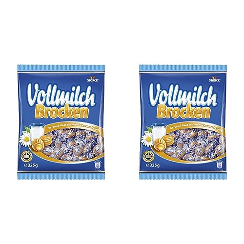 Vollmilch Brocken – 1 x 325g – Karamellbonbons mit Milchcreme-Füllung (Packung mit 2) von Bunte Welt