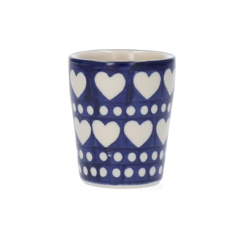 Bunzlau Castle | Eierbecher Premium - Blue Valentine Handgestempelte Herzen Keramik von Bunzlau Castle