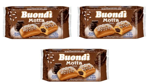 3x Motta Buondì Cacao Gebackenes Süßwarenprodukt mit Kakaocreme 258g ( 6 x 43g ) von Buondì