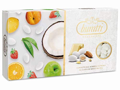 Buratti Confetti Tenerezze Weiße Früchte Aroma Schokoladenüberzogene Mandeln, 1 Stück Buratti Confetti Tenerezze Weiße Früchte Aroma Schokoladenüberzogene Mandeln, 1 Stück von Buratti Confetti