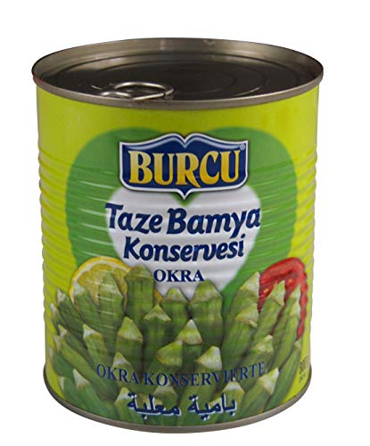 Burcu Okraschoten Okra in Dose Fertiggericht - Bamya Konserve 800 g (440g Netto) von Burcu