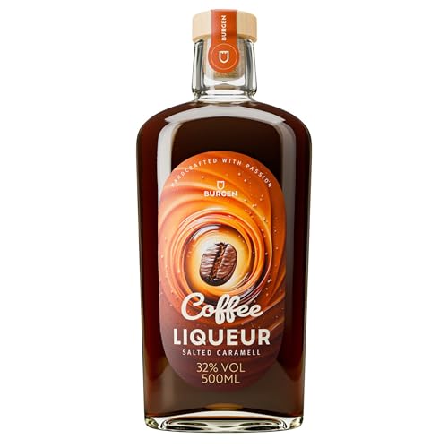 Burgen Coffee Liqueur Salted Caramel 500ml – Aromatischer Kaffeelikör mit gesalzenem Karamell, ideal für Cocktails & Desserts von Burgen Drinks
