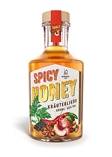 Burgen Kräuterlikör Spicy Honey scharf, würzig & mild mit Honig & Chilli (1 x 0.5 l) von Burgen Drinks