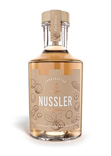 Burgen Nussler Cask – Haselnuss, Erdnuss & Pistazien Spirituose – Handgefertigter Nussbrand im Kastanienfass gereift (35% Vol.) – 0,5L inkl. Geschenkverpackung von Burgen Drinks