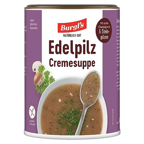 Burgl's Edelpilz-Cremesuppe mit vollem Pilzgeschmack, auch als Pilzsoße zu verwenden, 400 gr. Für bis zu 20 Teller Suppe. Burgl's Edelpilz-Cremesuppe mit vollem Pilzgeschmack, auch als Pilzsoße zu verwenden, 400 gr. Für bis zu 20 Teller Suppe. von Burgl's