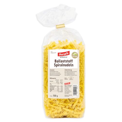 Burgl's Spiralnudeln, aus 100% Hartweizengries mit der Extraportion Inulin als Ballaststoff, ohne Ei, 500 gr. von Burgl's