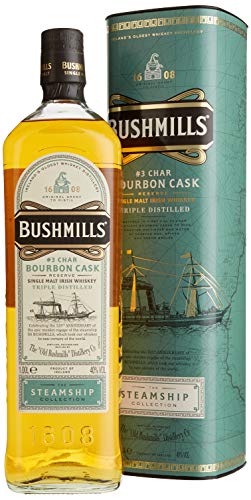 Bushmills Char Bourbon Cask Reserve The Steamship Collection mit Geschenkverpackung Whisky (1 x 1 l) von Bushmills