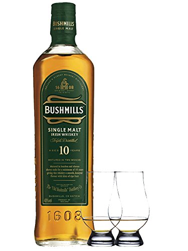 Bushmills 10 Jahre Matured in Two Woods 0,7 Liter + 2 Glencairn Gläser von Bushmills