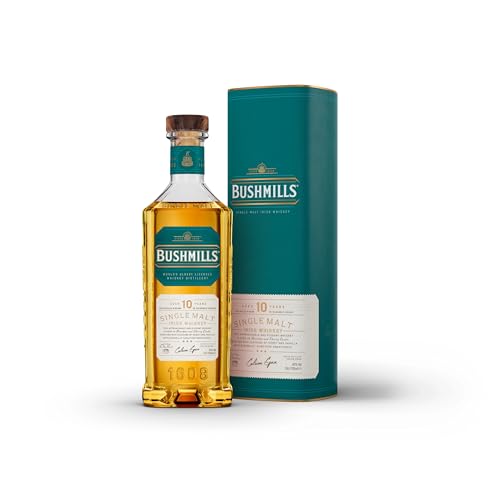 Bushmills 10 Years Old Single Malt Irish Whiskey ( 1 x 0,7 l) - dreifach destillierter 100% Malt Whisky von Bushmills