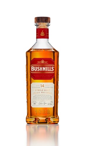 Bushmills 14 Years Single Malt Irish Whiskey - Dreifach destillierter Premium Irish Single Malt Whiskey in Geschenkpackung 40% (1x 0,7l) von Bushmills