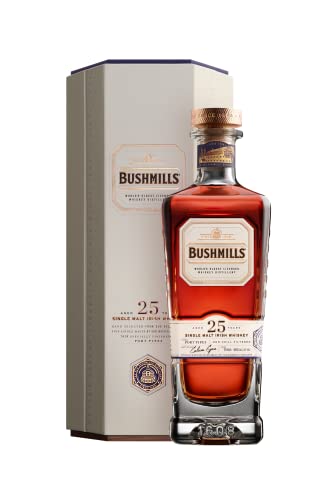 Bushmills 25 Year Old Single Malt Whiskey – dreifach destillierter Premium Irish Whiskey in edler Geschenkverpackung (1 x 0,7 l) von Bushmills