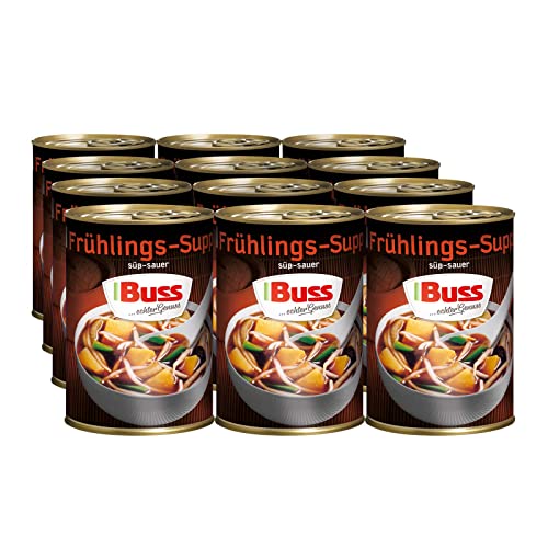 Buss Asia Suppen - Gemüsesuppe nach chinesischer Art - Süß-Sauer mit Ananas und exotischem Gemüse - 12 x 400 g von Buss