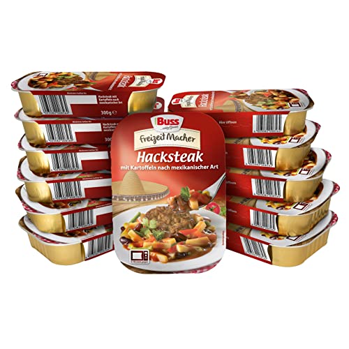 Buss Freizeitmacher Hacksteak nach mexikanischer Art mit Kartoffeln und buntem Gemüse - Fertiggerichte zum Aufwärmen in Mikrowelle & Topf - Schnell & Einfach Zubereitet - 12 x 300g Buss Freizeitmacher Hacksteak nach mexikanischer Art mit Kartoffeln und buntem Gemüse - Fertiggerichte zum Aufwärmen in Mikrowelle & Topf - Schnell & Einfach Zubereitet - 12 x 300g von Buss