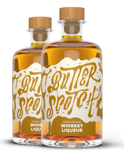 Butterscotch Golden Caramel Whiskey Liqueur - Whiskey Likör im Doppelpack (2 x 0.5l) von Butterclub