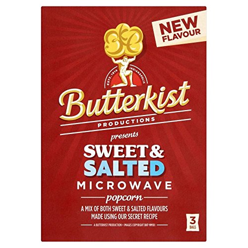 Butterkist Mikrowelle Popcorn - Sweet & Salted (3 pro Packung - 270g) - Packung mit 2 von Butterkist