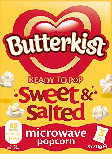 Butterkist Sweet and Salted Mikrowellen-Popcorn, 3 x 70 g von Butterkist