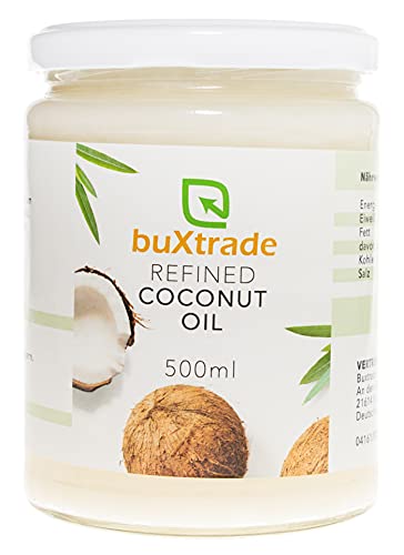 1 Glas (500ml) Refined Coconut Oil - Kokosnussöl Öl Kochen Kokosnuss Kokosöl Kokosfett von Buxtrade