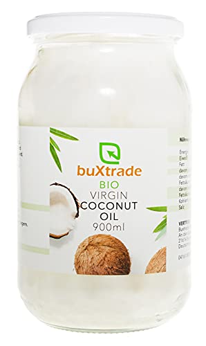 1 Glas (900ml) BIO Virgin Coconut Oil - Kokosnussöl | Öl | Kochen | Kokosnuss | Kokosöl von Buxtrade