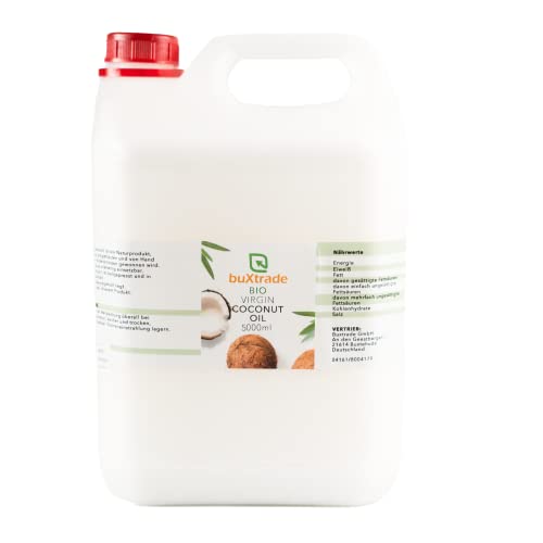 1 Kanister (5000ml) BIO Virgin Coconut Oil - Kokosnussöl | Öl | Kochen | Kokosnuss | Kokosöl von Buxtrade