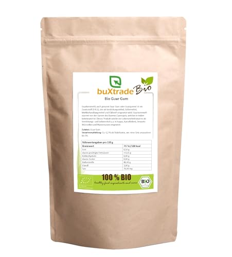 1 kg | Bio Guar Gum | Guarkernmehl | E412 | glutenfrei | vegan | pflanzlich | Buxtrade | Geliermittel von Buxtrade