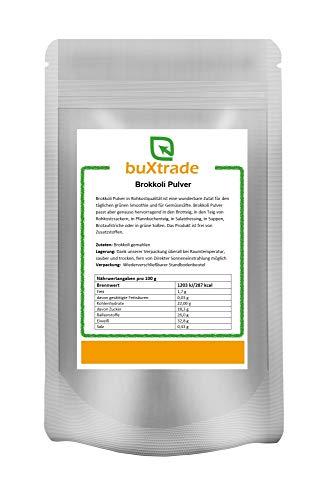 1 kg Brokkoli Pulver | Rohkostqualität | Smoothie | Gemüsesaft |Broccoli Powder | Buxtrade von Buxtrade