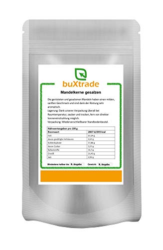 1 kg | Mandelkerne gesalzen | geröstet | Mandeln | Salz | Almonds | Buxtrade | Versch. Mengen von Buxtrade