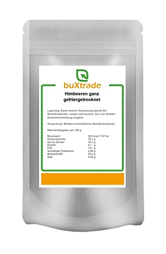 100 g Gefriergetrocknete Himbeeren ganz | Himbeeren | Trockenfrüchte | Beeren | Buxtrade von Buxtrade