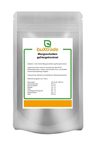 100 g Gefriergetrocknete Mangoscheiben | Mango | Trockenfrüchte | Fruchtscheiben | Buxtrade von Buxtrade