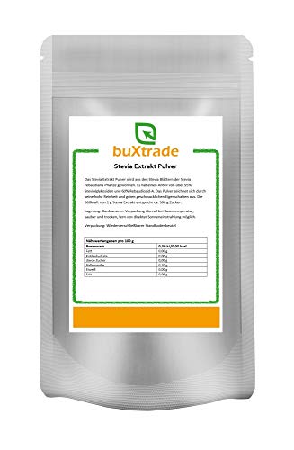 20 kg | Stevia Extrakt Pulver | Natürliches Süßungsmittel | Kalorienfreie Süße | Ohne Zusätze | Zuckerersatz | Buxtrade von Buxtrade