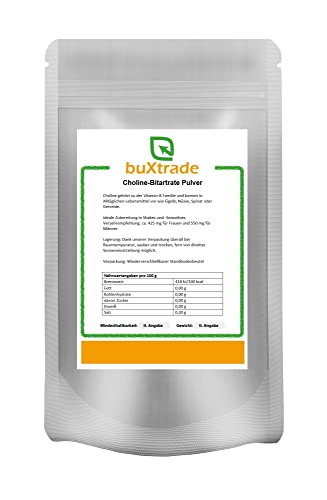 2x1 kg Choline Bitartrate Pulver | Non-GMO | Cholin | Vitamin B4 von Buxtrade