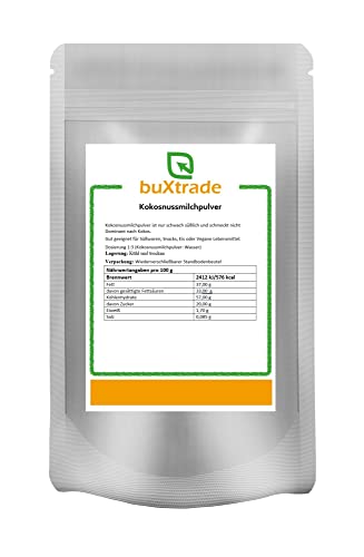 2x500 g Kokosnussmilchpulver | Vegan | Gluten & Laktosefrei | Kokosaroma | Buxtrade von Buxtrade