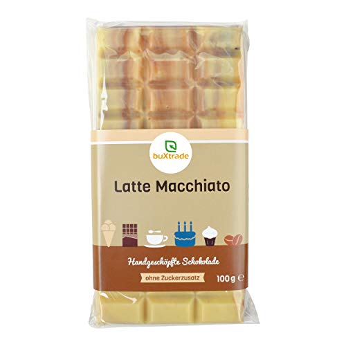 3 Tafeln | Schokolade mit Erythrit+Stevia gesüßt | Latte Macchiato | GMO-frei | Buxtrade von Buxtrade