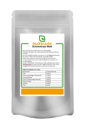 500 g Schokodrops ohne Zucker | Weiß| Buxtrade von Buxtrade