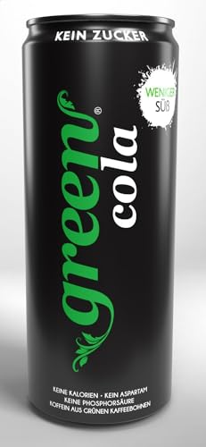 Green Cola - inkl.Pfand | 0,33L | natürliches Koffein | Grüne Kaffeebohne | Zuckerfrei | Buxtrade | 18 Dosen von buXtrade