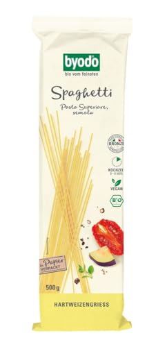 Byodo Bio Helle Spaghetti, 500g - Premium-Qualität Italienische Pasta, 100% Bio-Durum-Weizen, Ideal für Feinschmecker I Nudeln, Küchenbasis, Vegan, Ideal Zum Kochen von Byodo