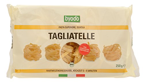 Bio-Hartweizen-Tagliatelle-Nester von Byodo, 250g - Italienische Pasta, Bronze-Matrizen, perfekter al dente Biss, traditionelle Emilia-Romagna-Handwerkskunst, ausgewählte Hartweizengrieße von Byodo
