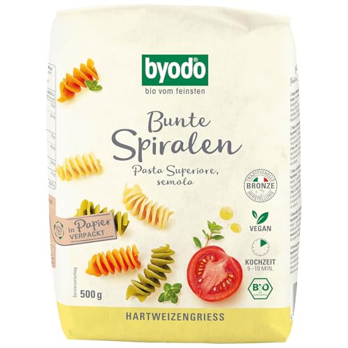 Byodo Bio Bunte Spiralen - Bunte Bio Nudeln, Pasta aus Italien, Vegane Pasta-Vielfalt, 500g Packung – Ideal für Kinder, Gesunde Küche Byodo Bio Bunte Spiralen - Bunte Bio Nudeln, Pasta aus Italien, Vegane Pasta-Vielfalt, 500g Packung – Ideal für Kinder, Gesunde Küche von Byodo
