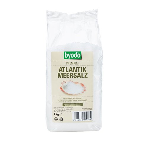 Byodo Premium Meersalz, feinkörnig – naturbelassenes, reines Meersalz aus australischen Salzgärten, für die Feinschmecker-Küche, 1 kg Beutel von Byodo