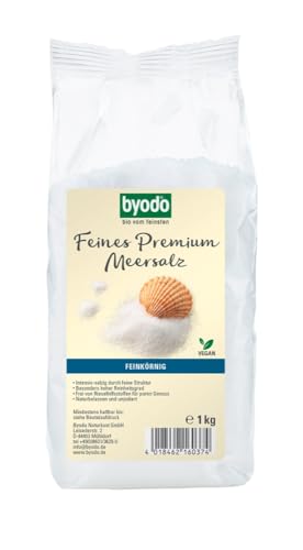 Byodo Premium Meersalz, feinkörnig – naturbelassenes, reines Meersalz aus australischen Salzgärten, für die Feinschmecker-Küche, 1 kg Beutel von Byodo