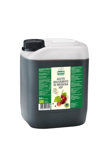 Byodo Bio Aceto Balsamico di Modena g.g.A., 6% Säure, Großpackung - 6 x 5 Liter - Hochwertiger Italienischer Balsamico-Essig, Bio und Authentisch, Ideal für Salate und Saucen von Byodo